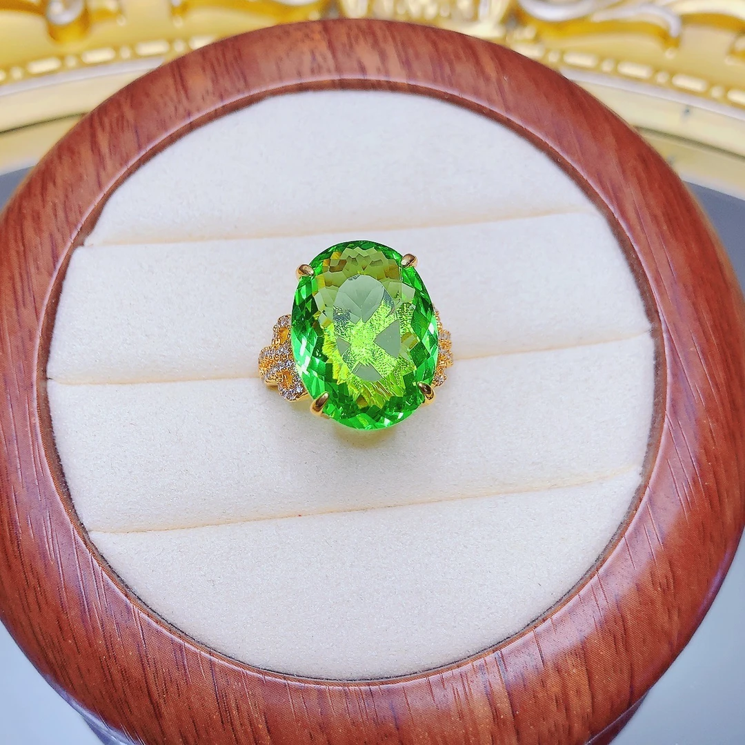 铜合金戒指 039时尚经典设计 橄榄绿女款奢华戒指