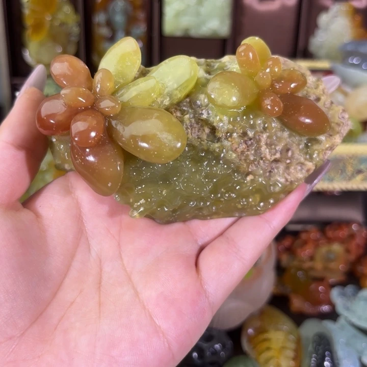 蛇纹石玉合金颈饰星****福随机发