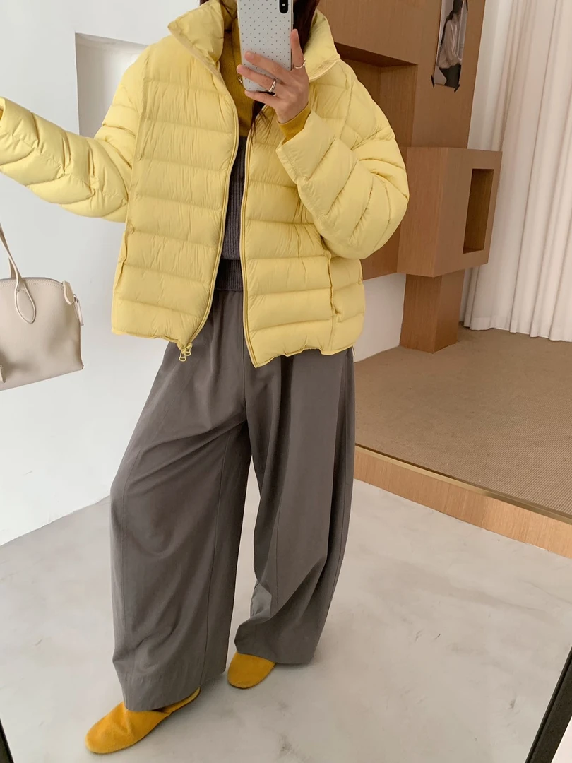 短款厚款外套女士大码冬季落肩袖纯色Y2634#