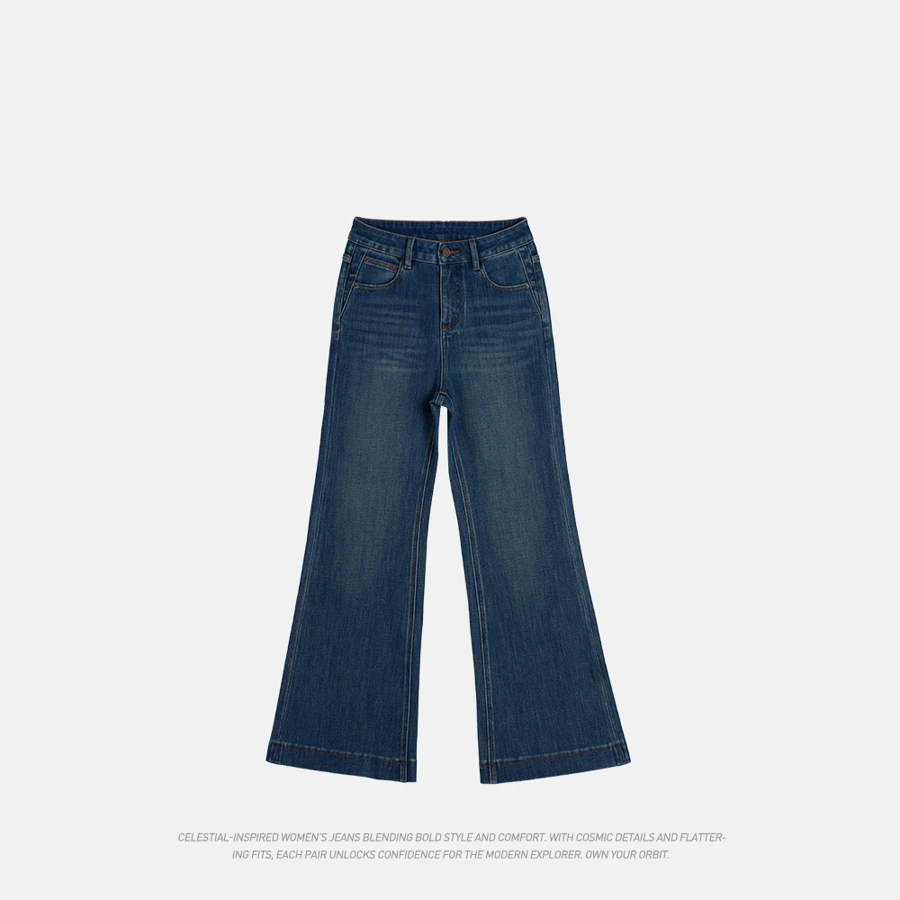 四面弹筒喇裤女新款显瘦弹力微喇裤百搭673006