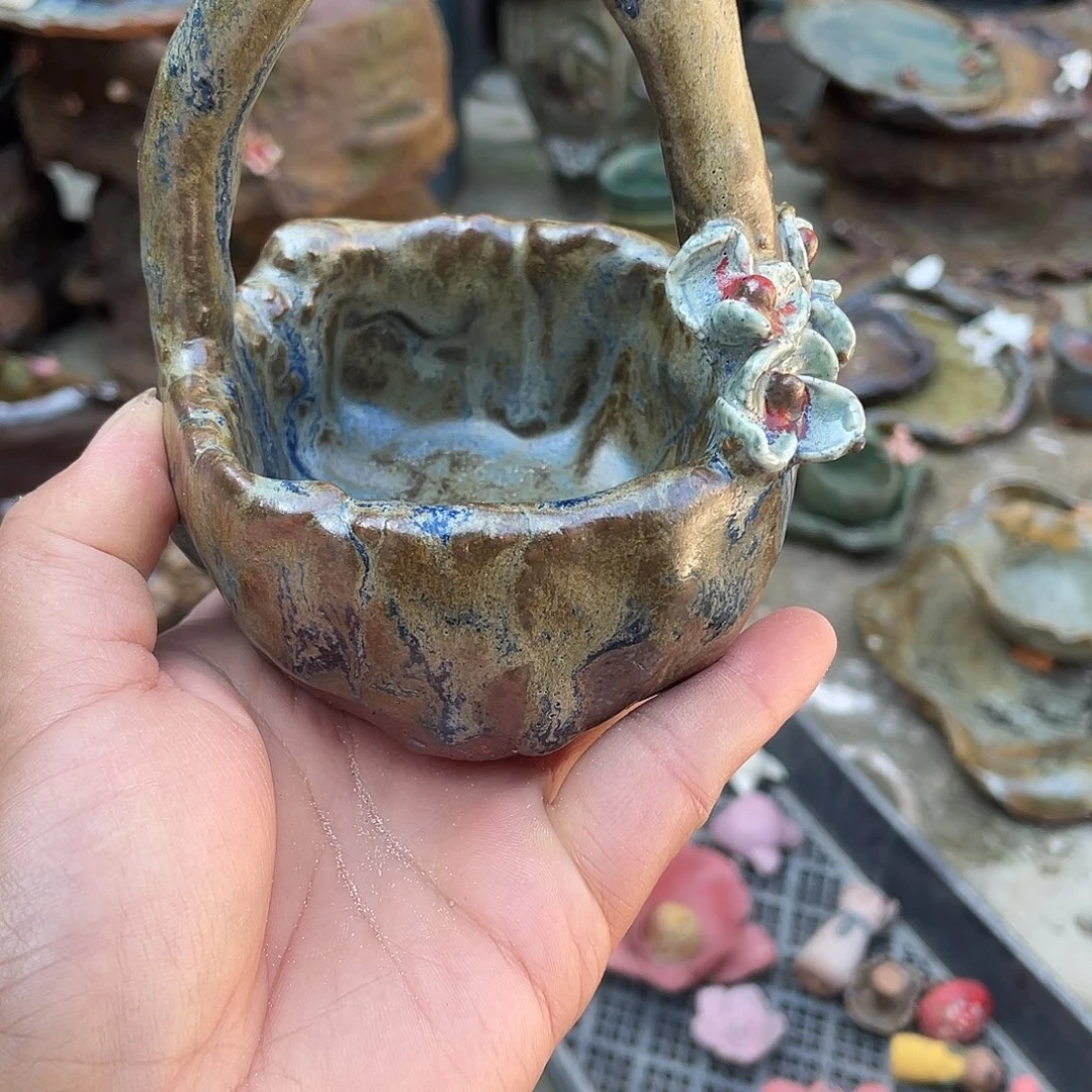 福利新店开业手工粗陶高温花盆
