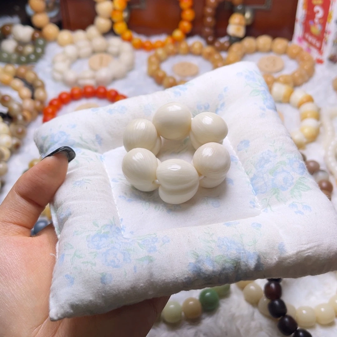 菩提根/象牙果手串拉丝白桃手捻牙果卡23默认微瑕