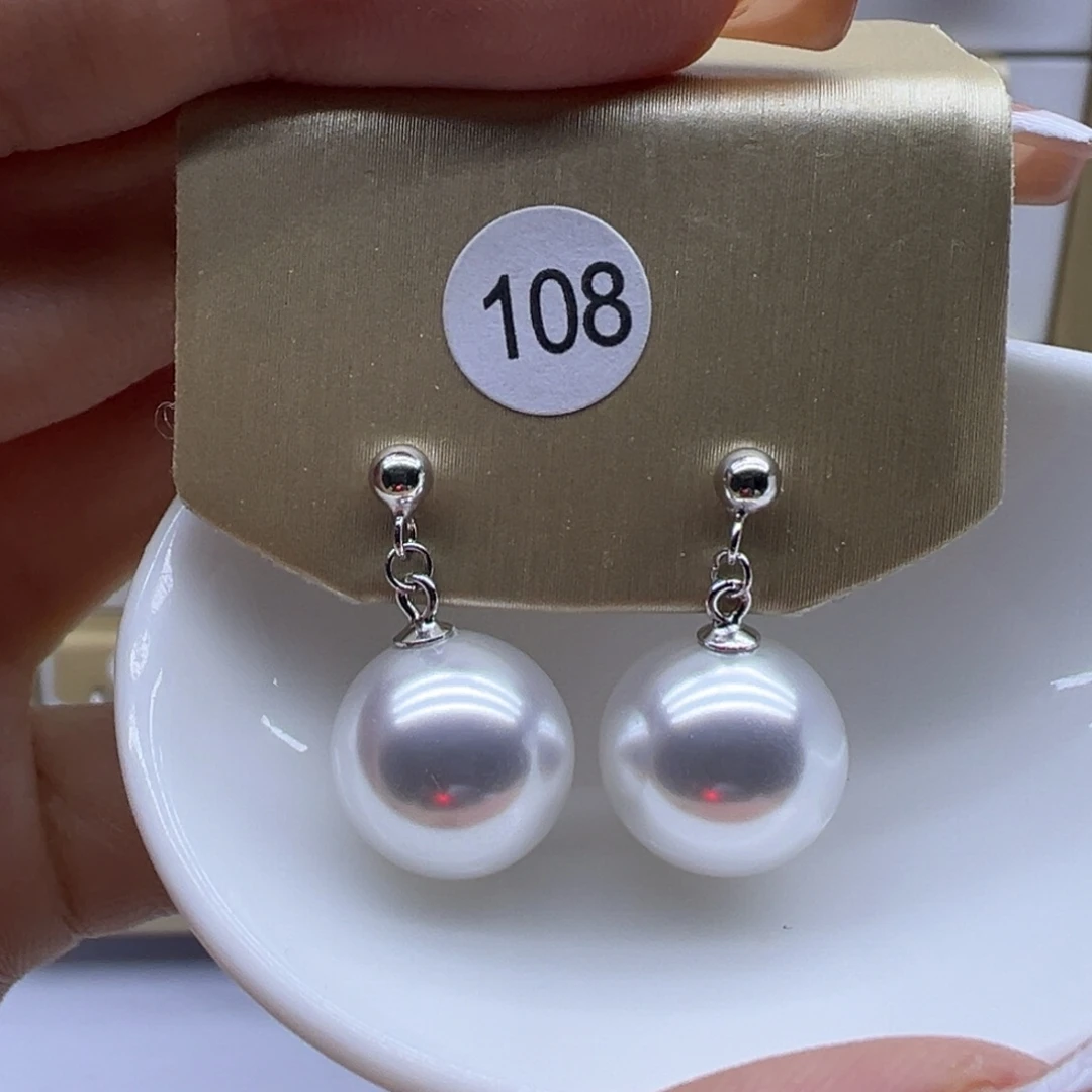 淡水珍珠耳饰银S925镶嵌