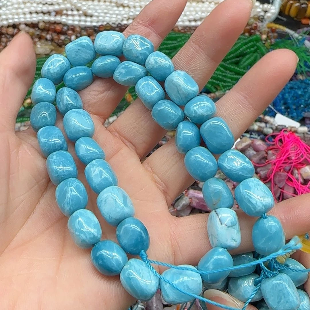 玛瑙/玉髓珠宝半成品合金海纹石约9mm方块一条