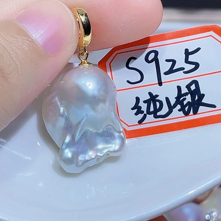 淡水珍珠银S925镶嵌颈饰