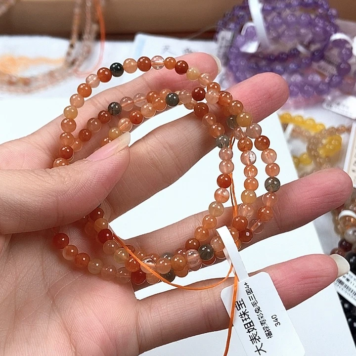 未镶嵌手链水晶彩发晶三晶