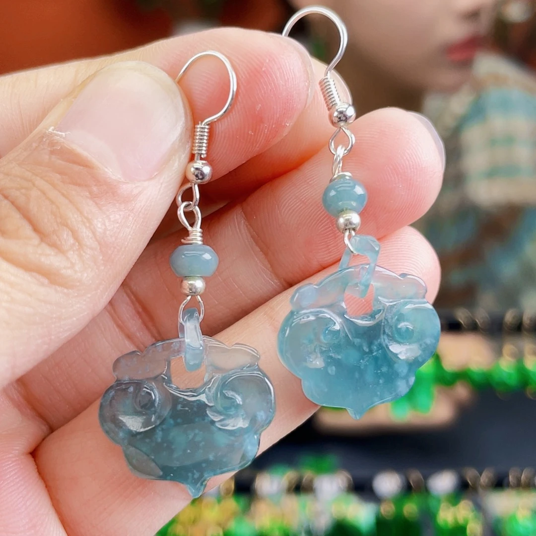 翡翠未镶嵌耳饰饰品