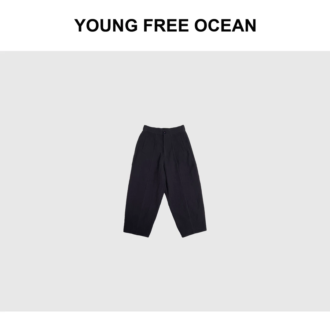 YOUNG FREE OCEAN2025春款 泡泡面料日系九分裤8610