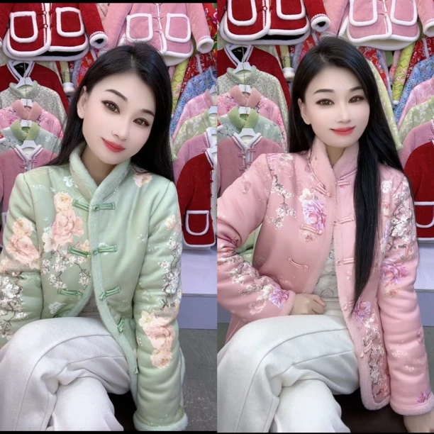 新款冬季加厚国风棉袄 232款 新中式女士棉衣外套