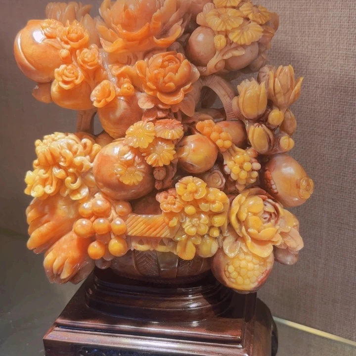 寿山石富贵花开摆件