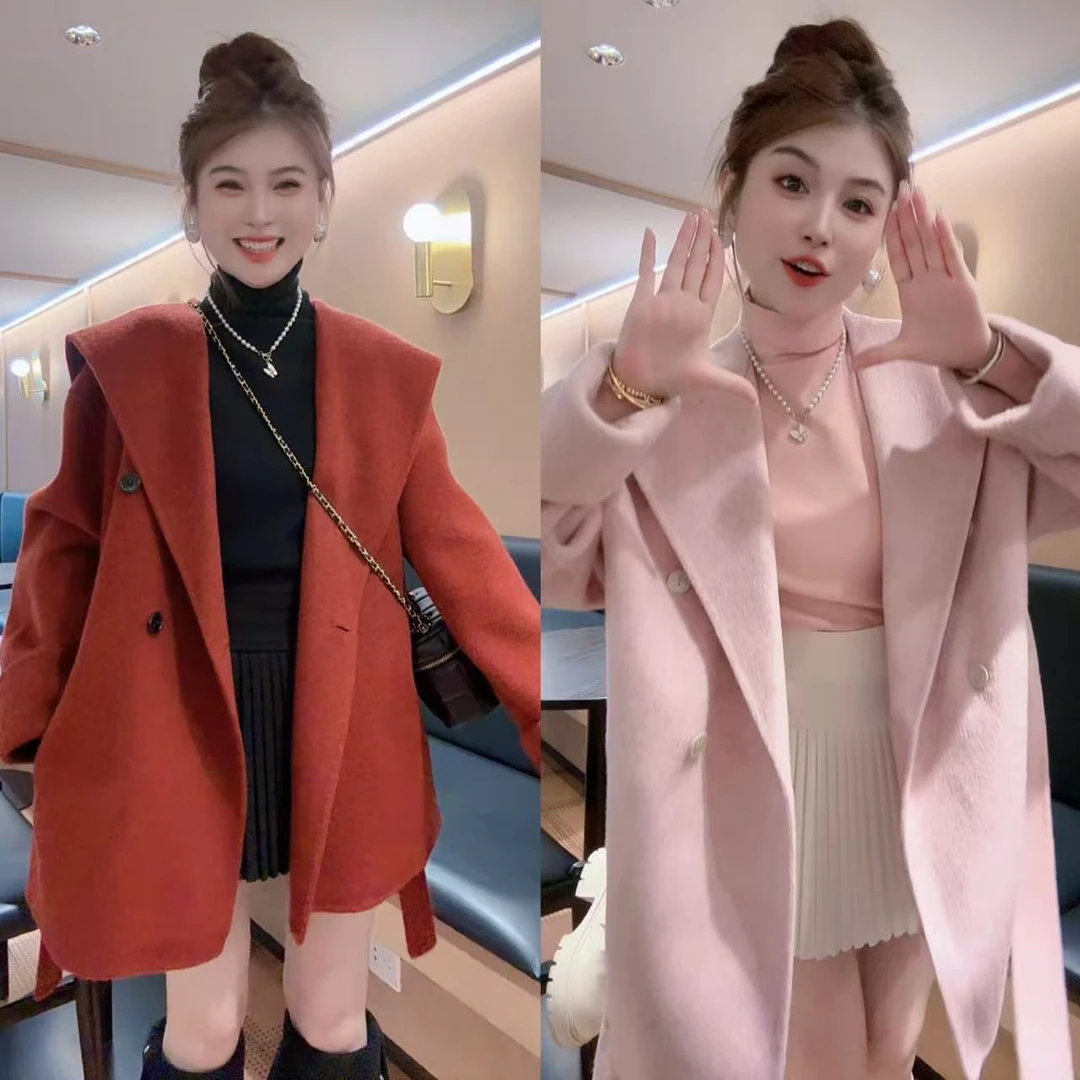 《月月专享》满分冬日.大翻领系带收腰洋气羊毛大衣JBP-Y0042