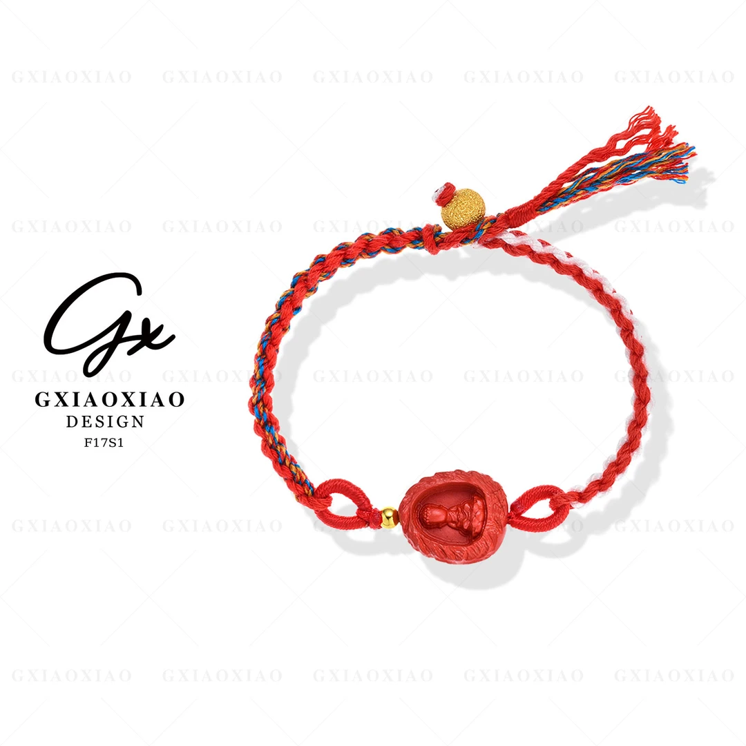 G XIAOXIAO 925 镀K金 【编织红绳】时尚气质轻奢经典手链 F17S1