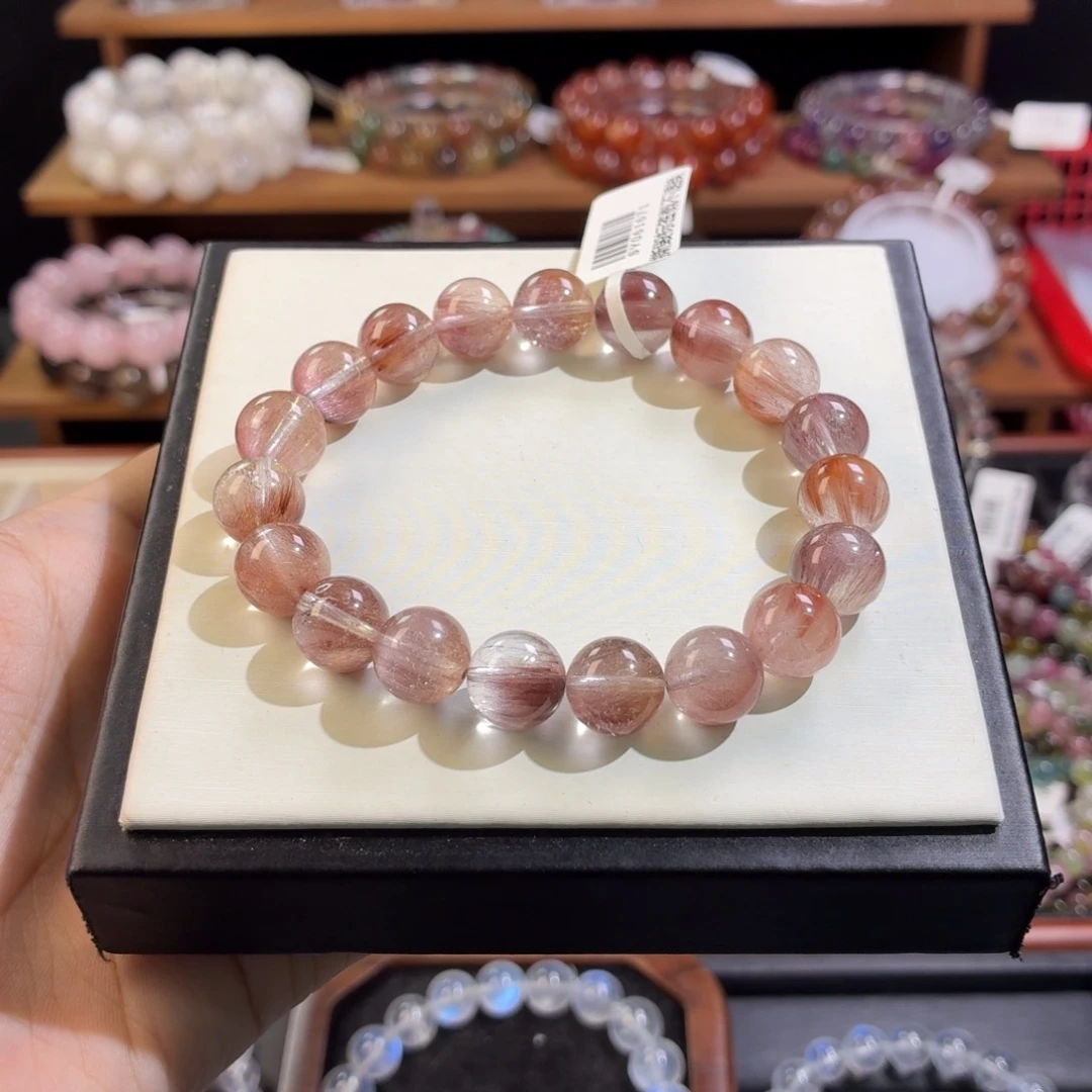 未镶嵌手串水晶豆沙兔毛10+