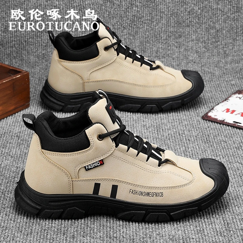 欧伦啄木鸟EUROTUCANO男鞋冬季潮流工装靴耐磨鞋子男款高帮马丁靴