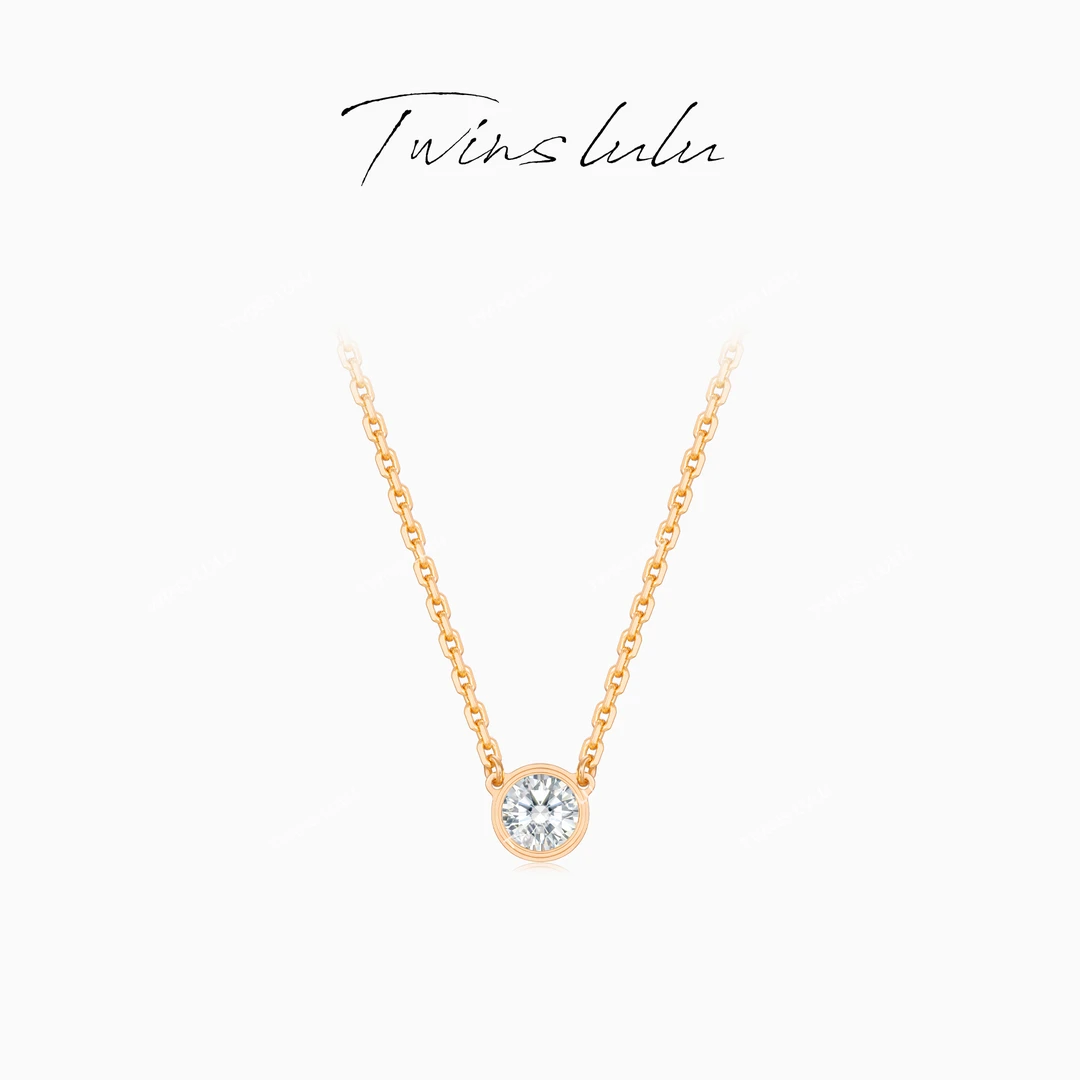 TWINS LULU 925银【飞碟】许妍同款简约百搭饰品圆形 项链TSJ7871