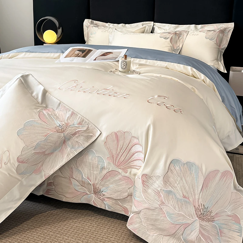 高级感160支长绒棉四件套纯棉全棉床单被套2025新款床上用