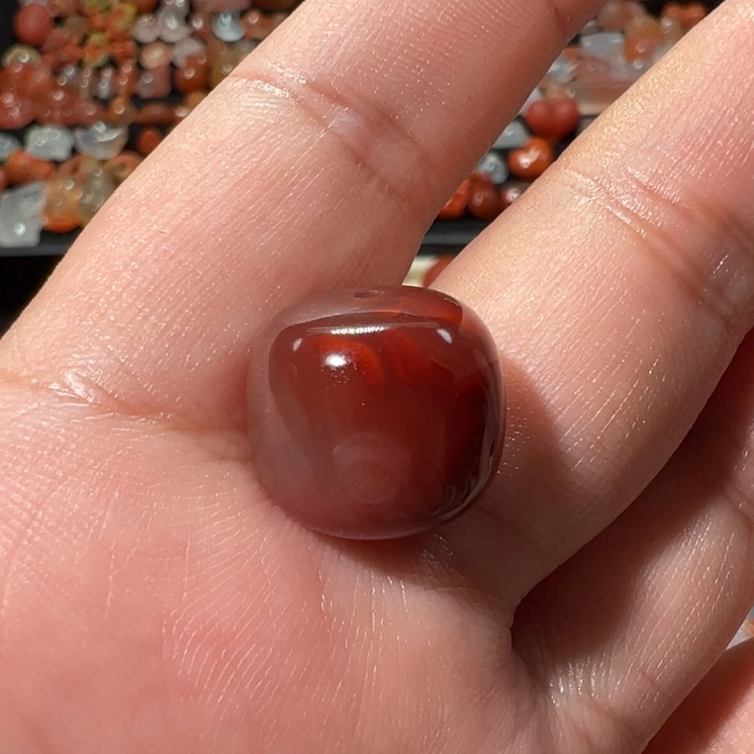 南红玛瑙川料未镶嵌14.9咪冰飘老型珠