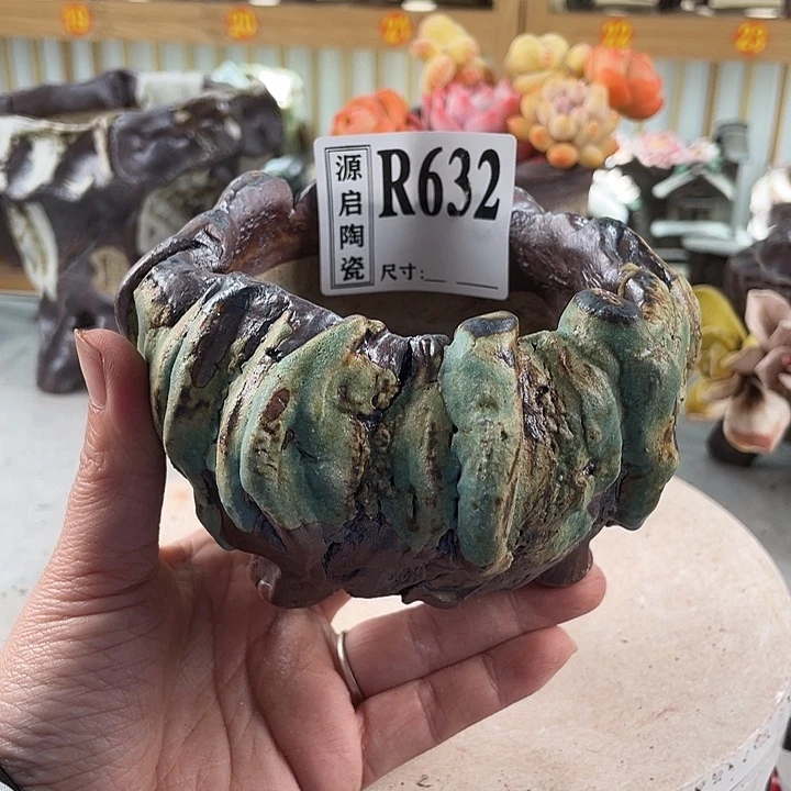 紫砂花盆景德镇花盆632