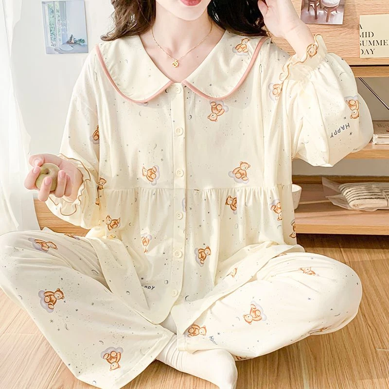 【莫代尔】夏季莫代尔棉月子服产后哺乳期薄款待产孕妇睡衣家居服