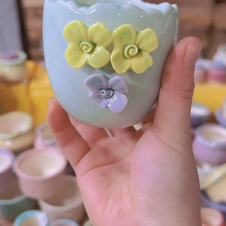 红陶陶瓷花盆当场满12包邮