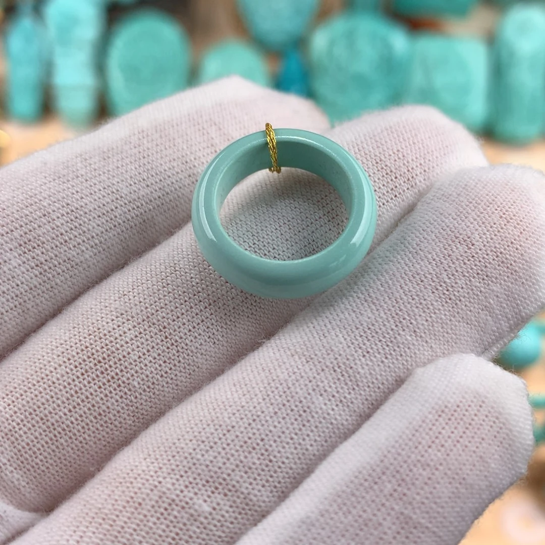 绿松石未镶嵌跑环内径卡13.8