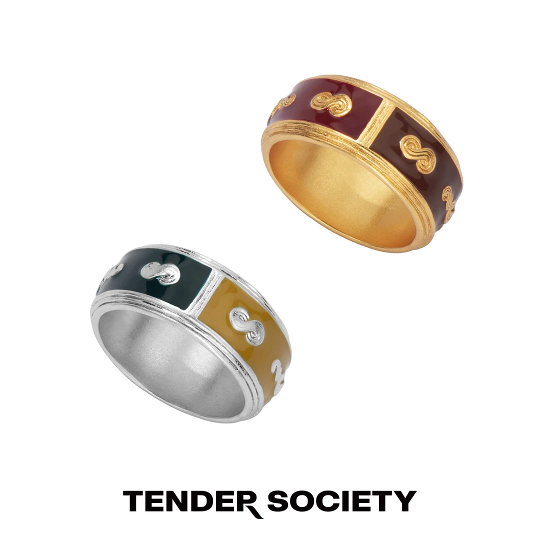 铜合金戒指 Tender Luck护身符系列八字纹拼色戒指