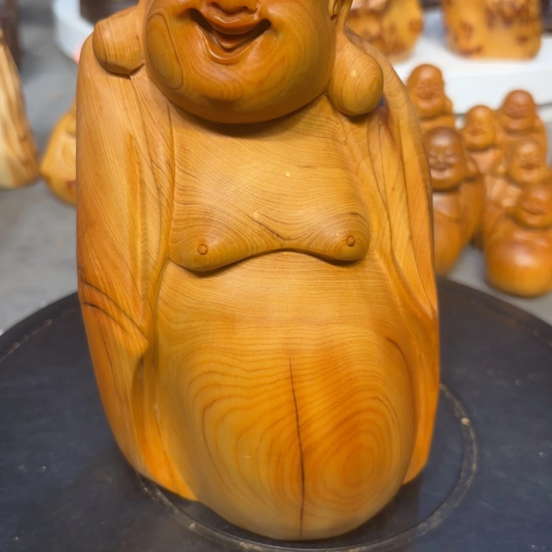 木太行崖柏弥勒佛