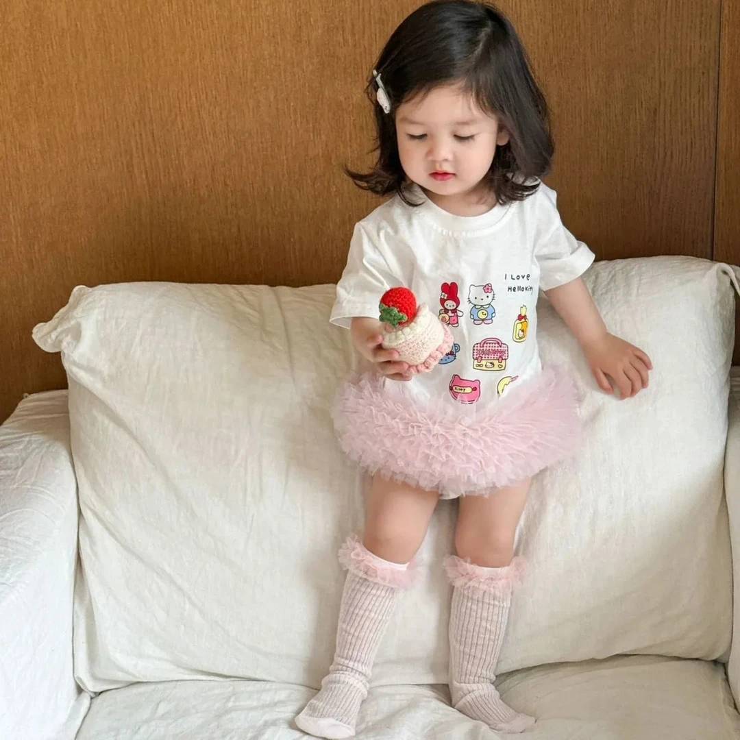 女宝宝夏装连衣裙婴儿夏季公主T恤裙女婴百日周岁女孩网纱裙洋气