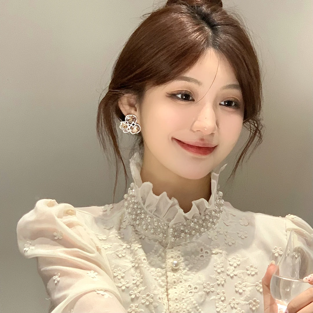 FULL GIRLISH耳环02575甜美精致花朵耳钉耳饰