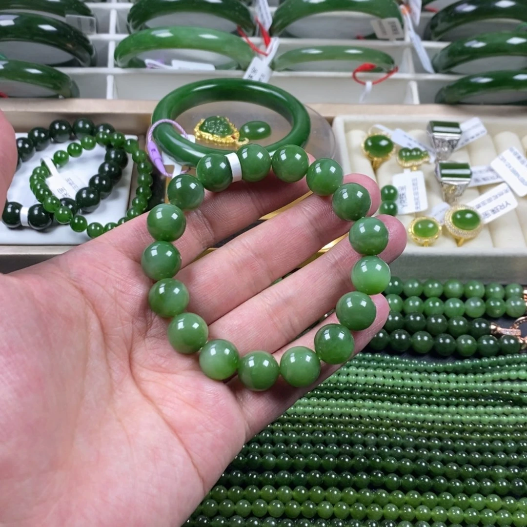 和田玉（碧玉）手串未镶嵌卡12