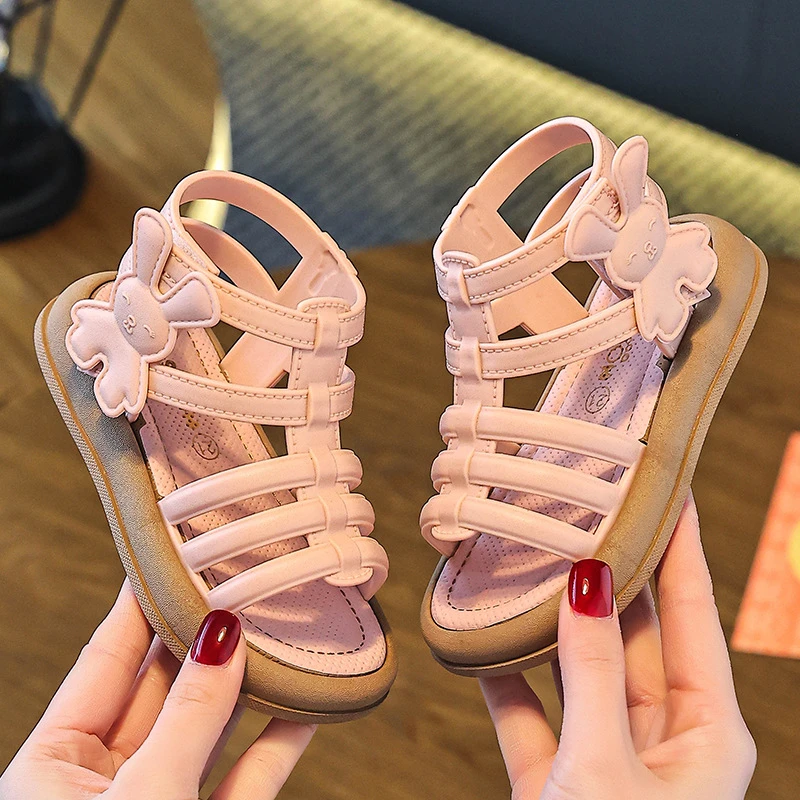 女童罗马凉鞋2025年春夏新款韩版时尚夏季小女孩高帮公主童鞋PVC