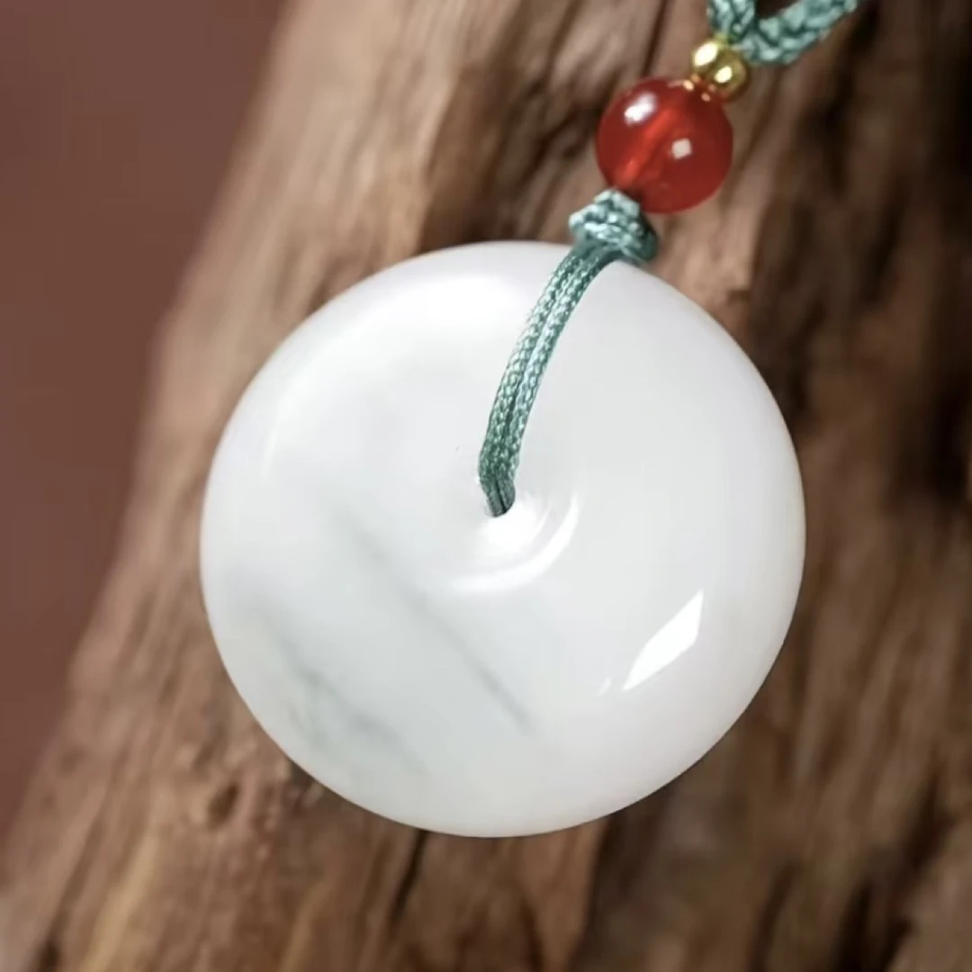 平安扣天山翠冰飘花平安扣吊坠26*10mm多样性发其一