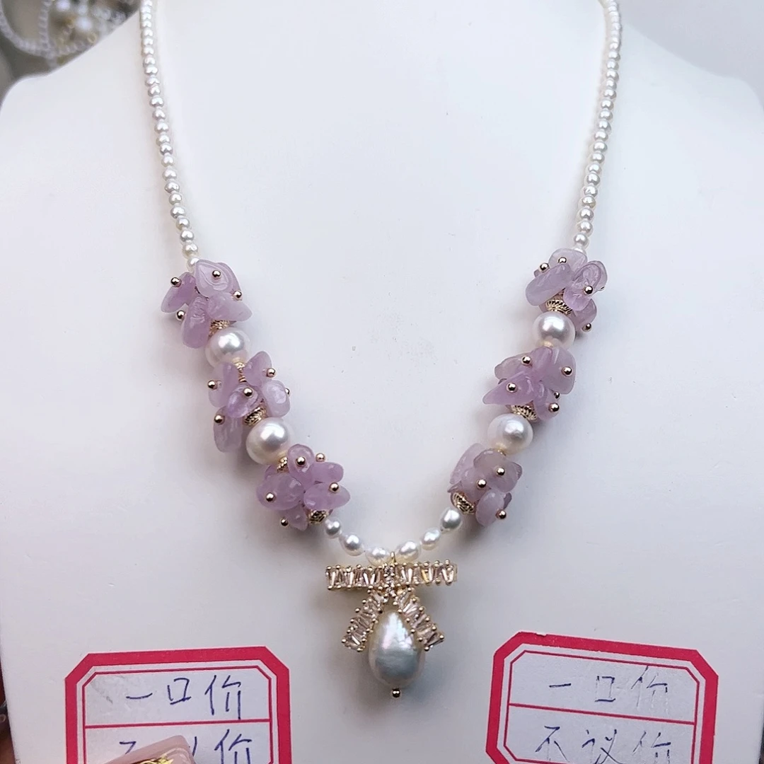 淡水珍珠颈饰银S925镶嵌