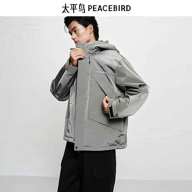 【商场同款】太平鸟男装25冬新款户外冲锋痞帅夹克外套B2BCF4221