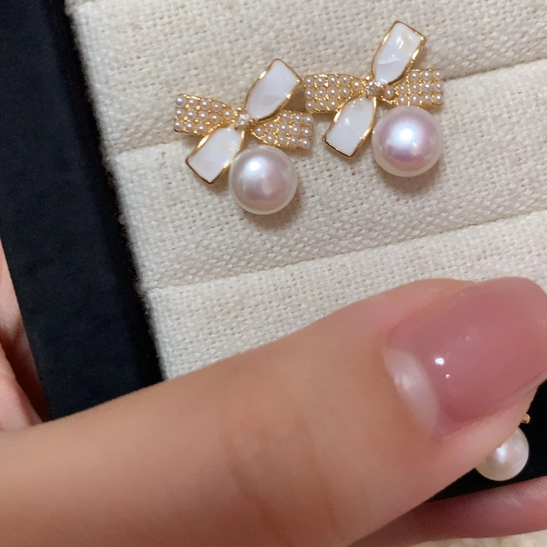 淡水珍珠耳饰合金