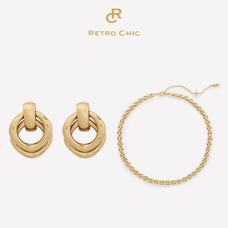 铜合金项链 RC RETRO CHIC 意大利复时尚首饰 罗马双圈&链条套装