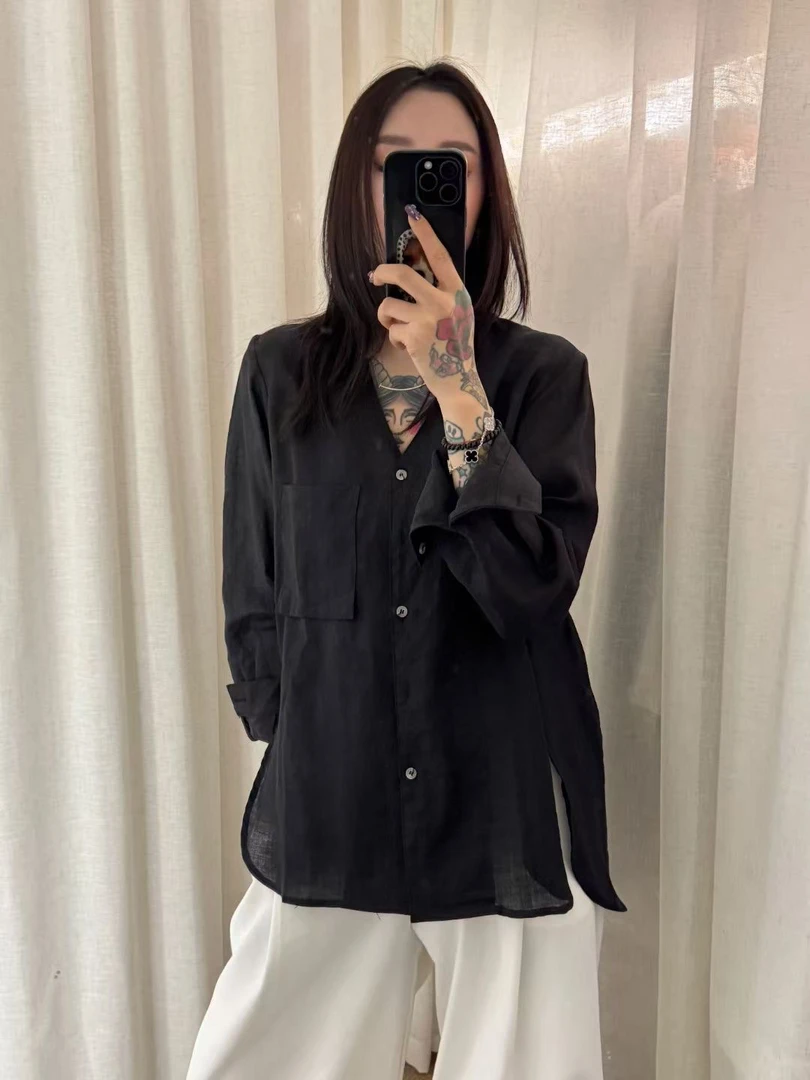 苎麻开衫气质长袖