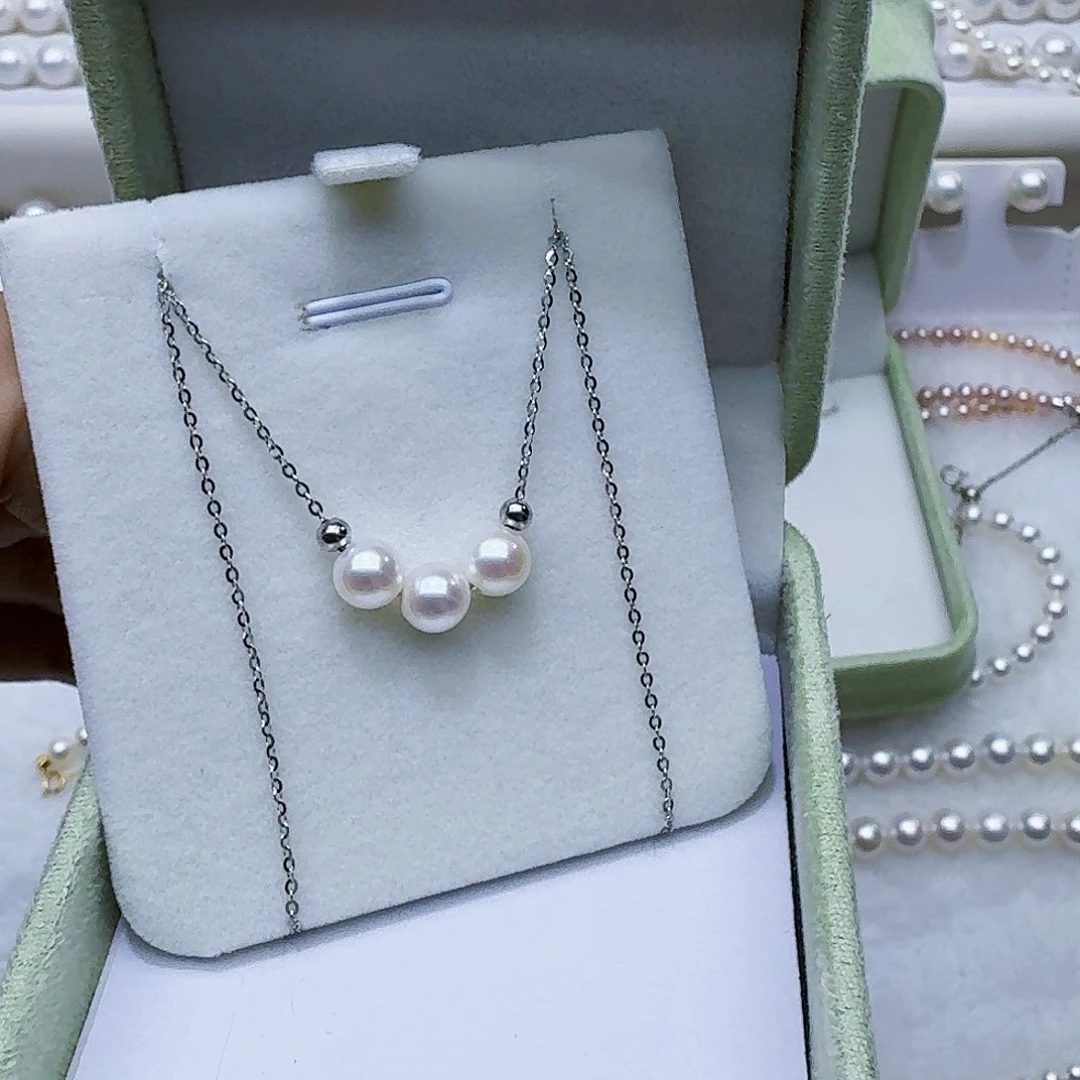 缇***淡水珍珠颈饰银S925镶嵌