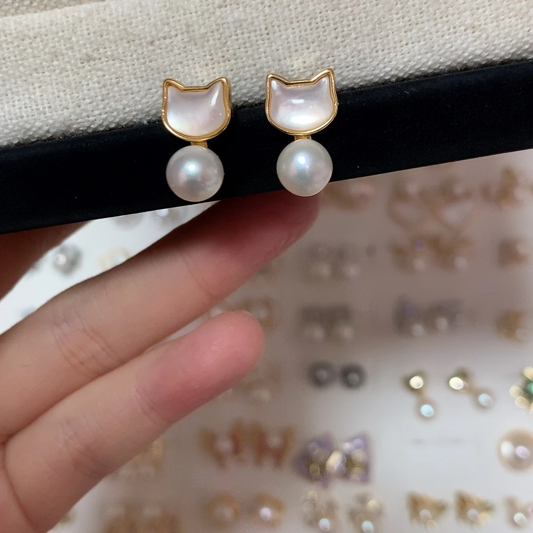 淡水珍珠耳饰合金