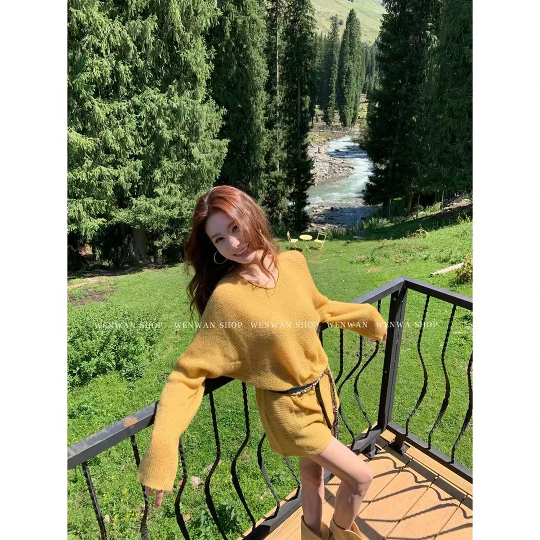 【神颜系姐姐】氛围感慵懒软糯宽松套头针织毛衣