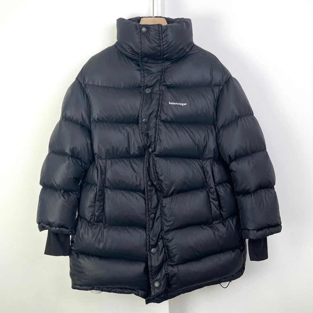 95新 Balenciaga/巴黎世家 36码/秀款胸前logo字母羽绒服/05470