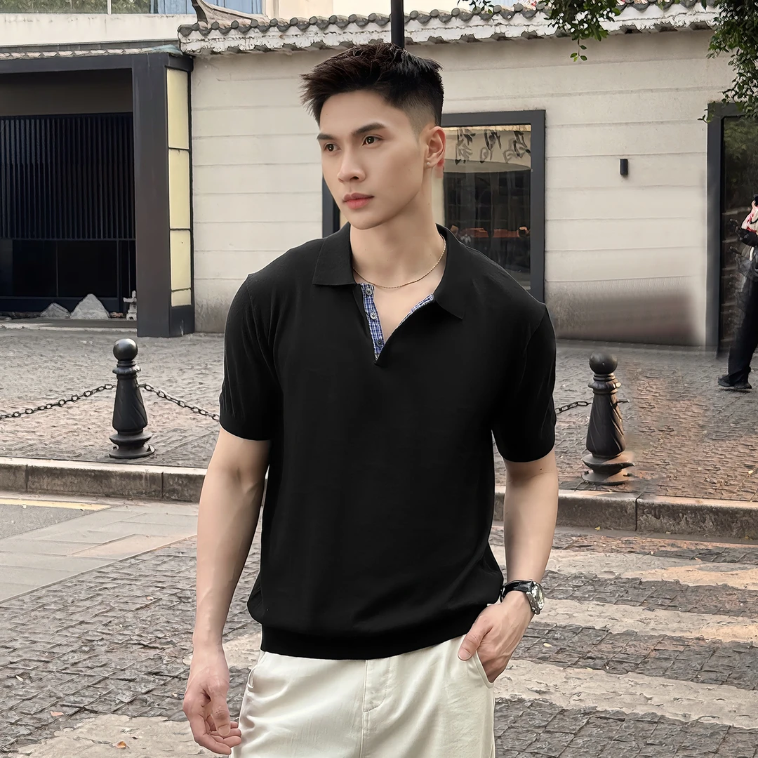 『云织夏锦 简约雅致』老钱风纯棉高支简约拼接撞色松弛短袖POLO衫