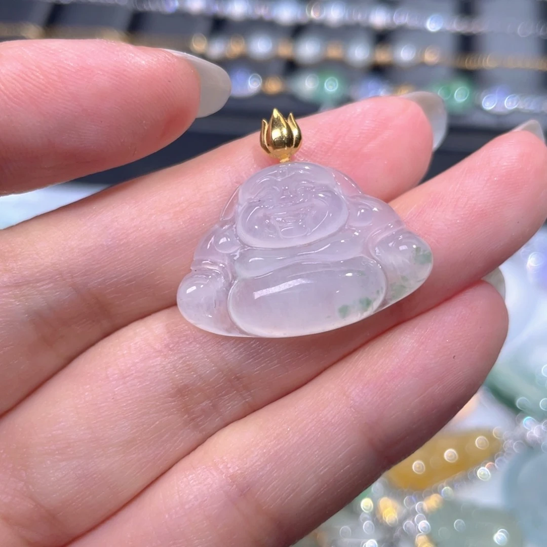 颈饰18K金镶嵌翡翠翡翠