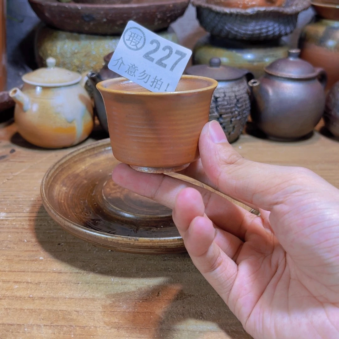纯手工制作工艺（柴烧）裸烧纯手工制作柴烧杯227