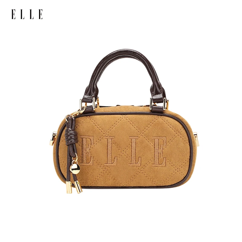ELLE25年新款【琥珀流光】爆款通勤百搭手提包保龄球单肩挎斜包