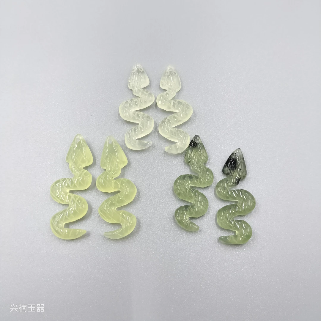 玉石耳坠岫玉小蛇耳饰纯天然岫玉耳饰多样性发货发一件