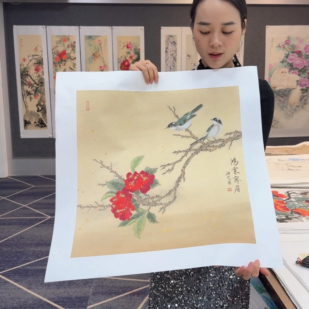 国画国画作品山水花鸟纯手绘