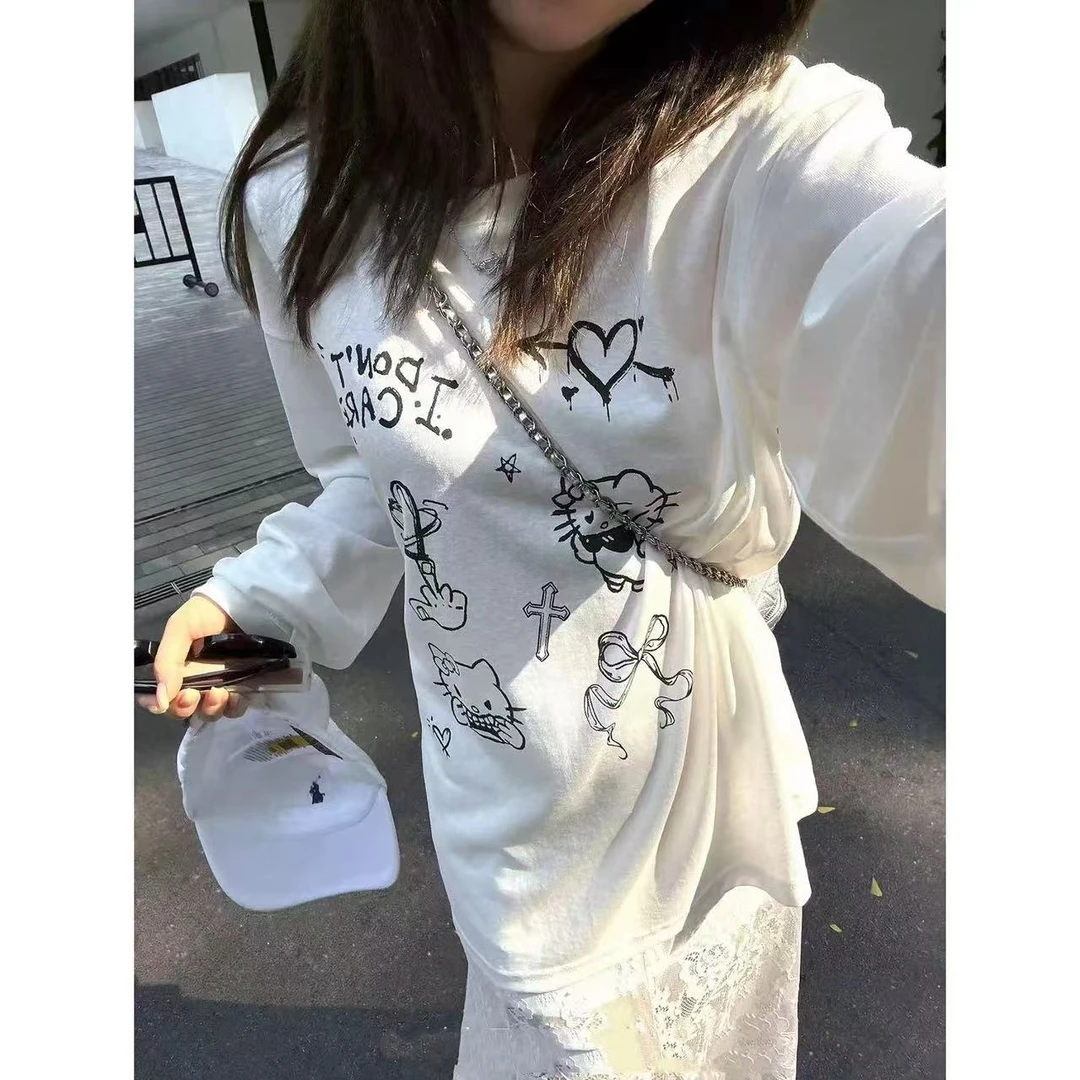 徐秋阳 恶搞kt罩衫  夏季新款百搭时尚休闲舒适软糯长袖11005-17