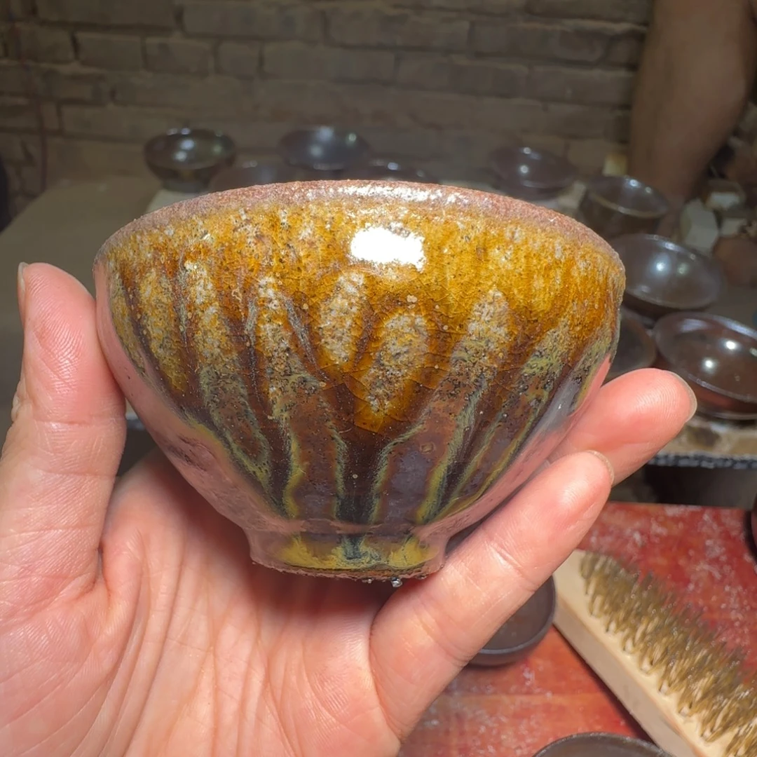 柴烧建盏茶盏茶杯569