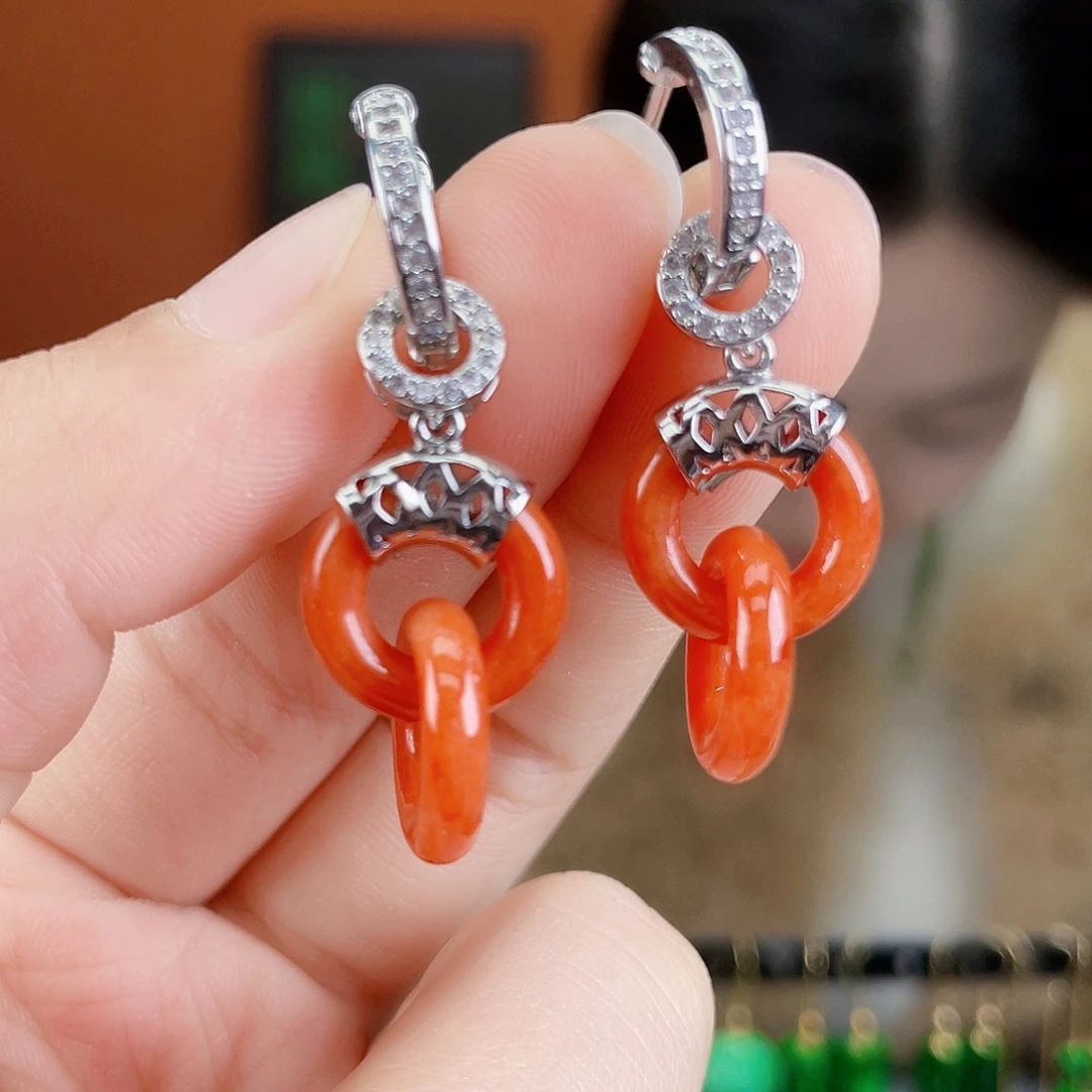 翡翠未镶嵌耳饰饰品